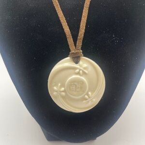 Avon Cream Pendant is Haiku Awakenings Ceramic Necklace